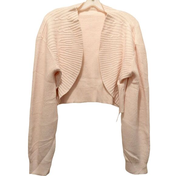 NWT Yousify Women's V Neck Shrug Cropped Bolero Shrug Cardigan Apricot Size XL - Picture 8 of 8